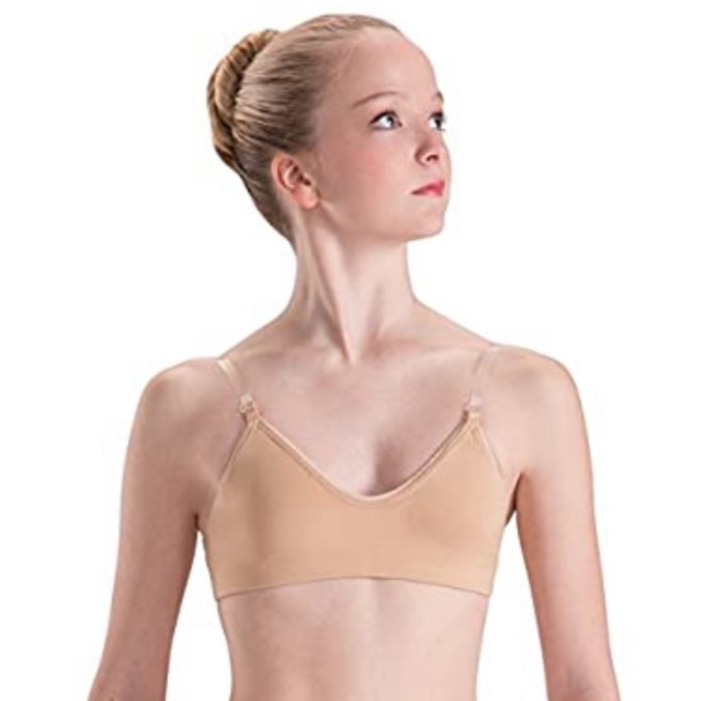 NWOT Motionwear Dance Bra w/ Clear Straps